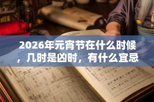 2026年元宵节在什么时候，几时是凶时，有什么宜忌内容？