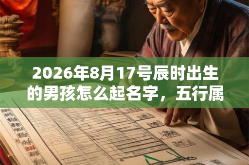 2026年8月17号辰时出生的男孩怎么起名字，五行属什么