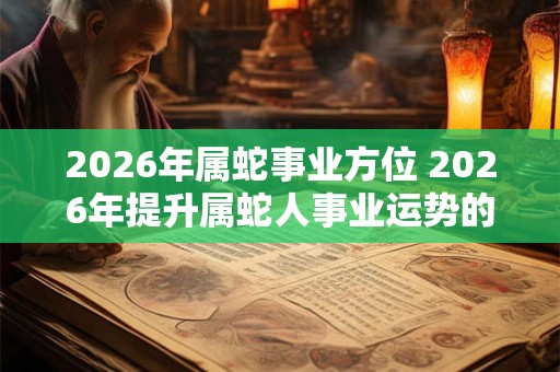 2026年属蛇事业方位 2026年提升属蛇人事业运势的方法