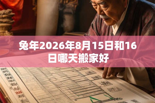 兔年2026年8月15日和16日哪天搬家好