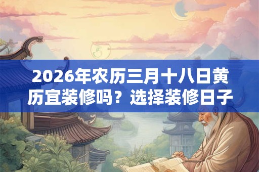 2026年农历三月十八日黄历宜装修吗？选择装修日子要注意什么？