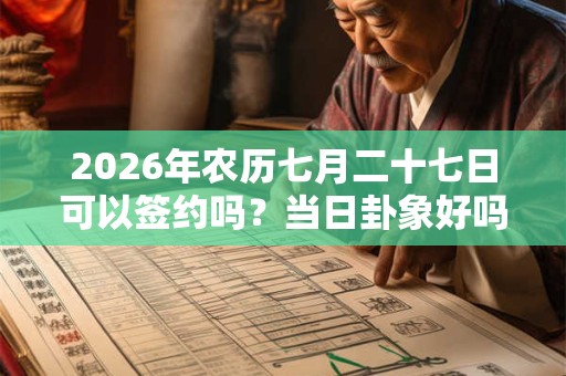 2026年农历七月二十七日可以签约吗?当日卦象好吗? 2026年农历七月二十七日可以签约吗?当日卦象好吗?