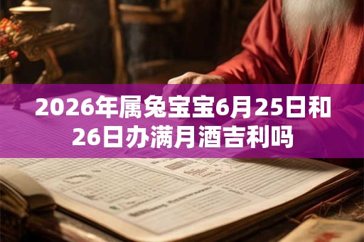 2026年属兔宝宝6月25日和26日办满月酒吉利吗 2026年属兔宝宝6月25日和26日办满月酒吉利吗