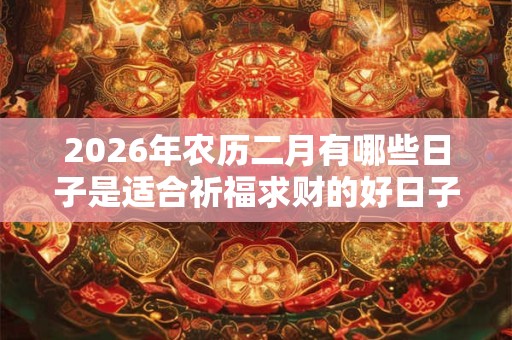 2026年农历二月有哪些日子是适合祈福求财的好日子？