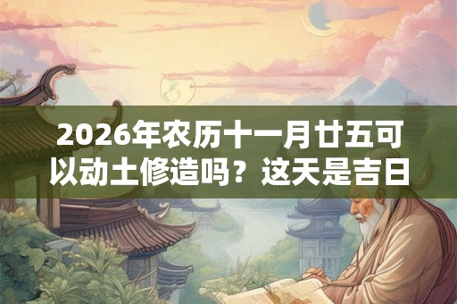 2026年农历十一月廿五可以动土修造吗？这天是吉日吗？