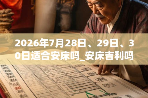 2026年7月28日、29日、30日适合安床吗_安床吉利吗