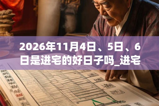 2026年11月4日、5日、6日是进宅的好日子吗_进宅可以吗