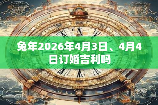兔年2026年4月3日、4月4日订婚吉利吗 兔年2026年4月3日、4月4日订婚吉利吗