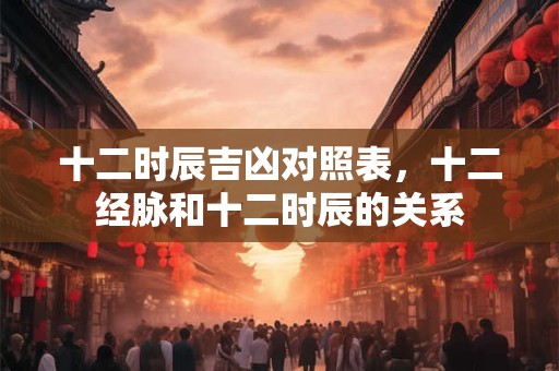 十二时辰吉凶对照表，十二经脉和十二时辰的关系