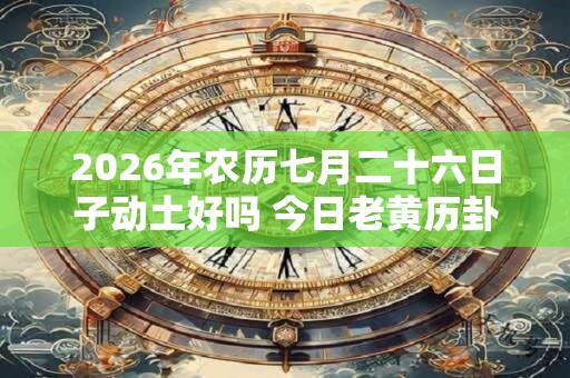 2026年农历七月二十六日子动土好吗 今日老黄历卦象 2026年农历七月二十六日子动土好吗 今日老黄历卦象