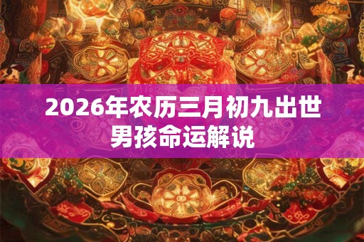 2026年农历三月初九出世男孩命运解说