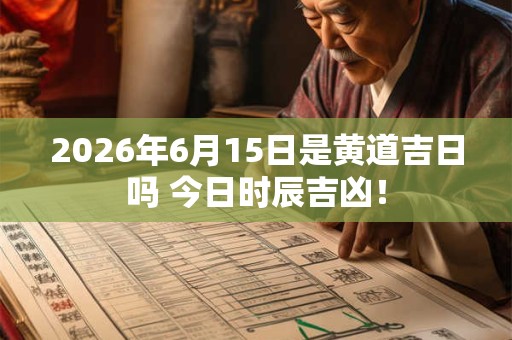 2026年6月15日是黄道吉日吗 今日时辰吉凶！