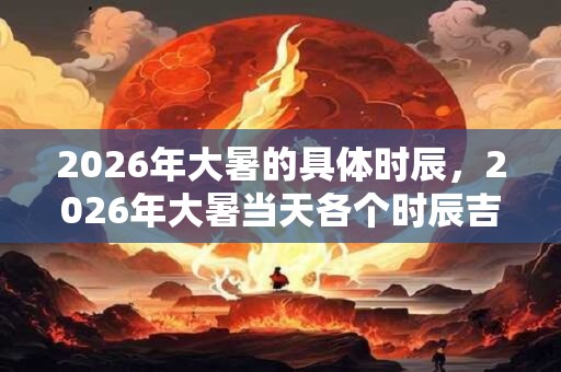 2026年大暑的具体时辰，2026年大暑当天各个时辰吉凶分析