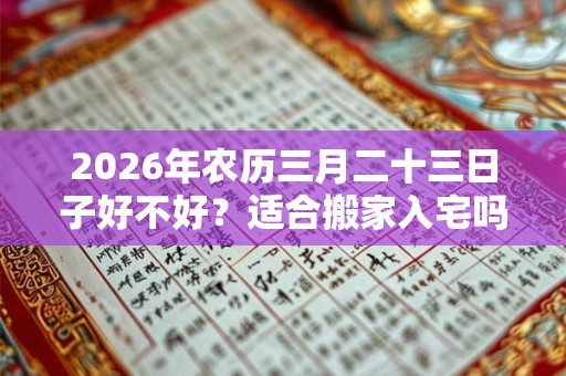 2026年农历三月二十三日子好不好？适合搬家入宅吗？