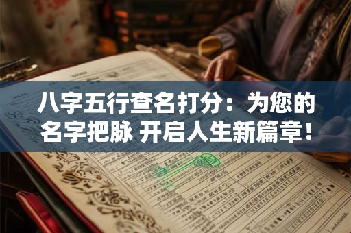 八字五行查名打分：为您的名字把脉 开启人生新篇章！