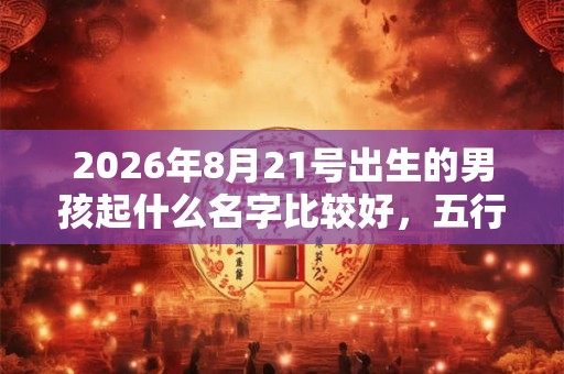 2026年8月21号出生的男孩起什么名字比较好，五行属什么