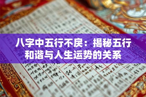 八字中五行不戾：揭秘五行和谐与人生运势的关系