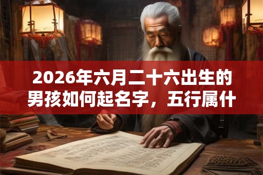 2026年六月二十六出生的男孩如何起名字，五行属什么