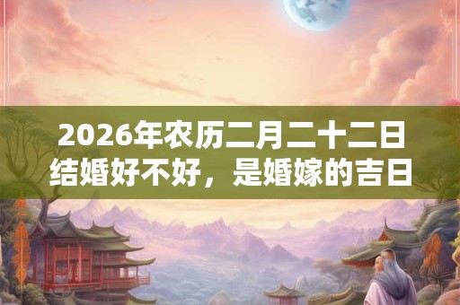 2026年农历二月二十二日结婚好不好,是婚嫁的吉日吗? 2026年农历二月二十二日结婚好不好,是婚嫁的吉日吗?