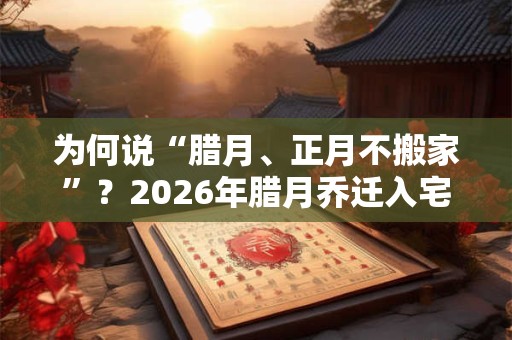 为何说“腊月、正月不搬家”?2026年腊月乔迁入宅好日子怎么挑? 为何说“腊月、正月不搬家”?2026年腊月乔迁入宅好日子怎么挑?