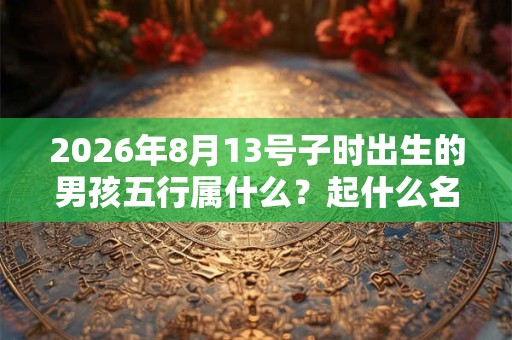 2026年8月13号子时出生的男孩五行属什么？起什么名字比较好？
