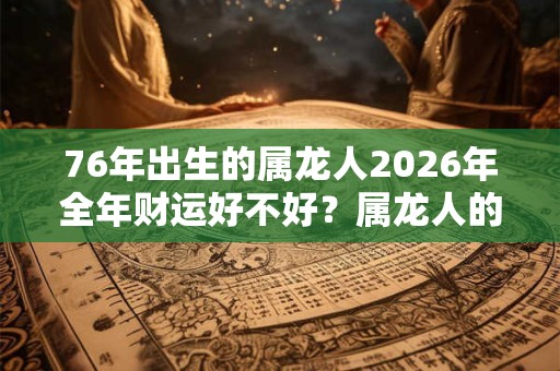 76年出生的属龙人2026年全年财运好不好？属龙人的财运方位