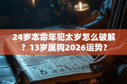 24岁本命年犯太岁怎么破解？13岁属狗2026运势？