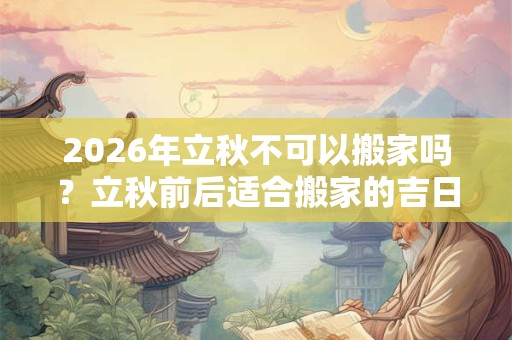 2026年立秋不可以搬家吗?立秋前后适合搬家的吉日推荐 2026年立秋不可以搬家吗?立秋前后适合搬家的吉日推荐