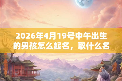2026年4月19号中午出生的男孩怎么起名,取什么名字吉祥? 2026年4月19号中午出生的男孩怎么起名,取什么名字吉祥?