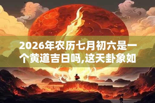 2026年农历七月初六是一个黄道吉日吗,这天卦象如何？