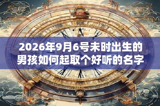 2026年9月6号未时出生的男孩如何起取个好听的名字，五行属什么