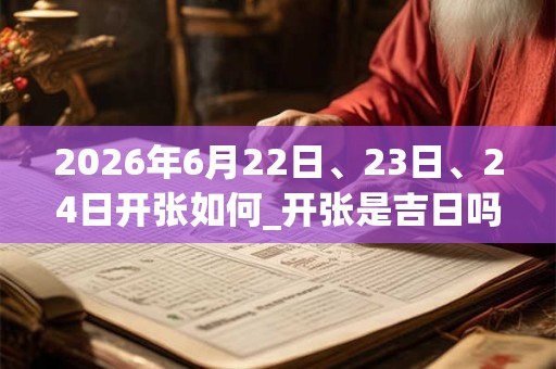 2026年6月22日、23日、24日开张如何_开张是吉日吗