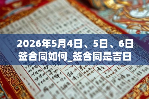 2026年5月4日、5日、6日签合同如何_签合同是吉日吗 2026年5月4日、5日、6日签合同如何_签合同是吉日吗