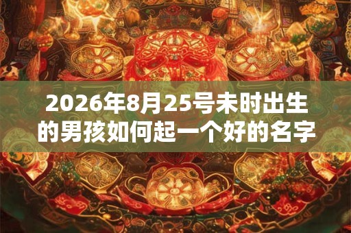 2026年8月25号未时出生的男孩如何起一个好的名字