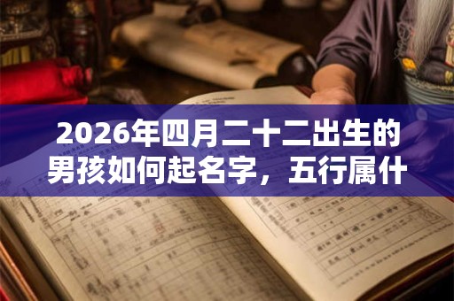 2026年四月二十二出生的男孩如何起名字，五行属什么