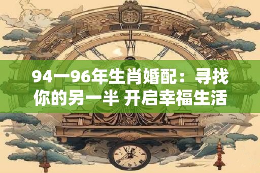 94一96年生肖婚配：寻找你的另一半 开启幸福生活