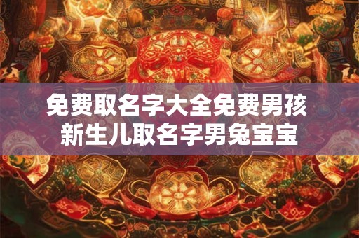 免费取名字大全免费男孩 新生儿取名字男兔宝宝