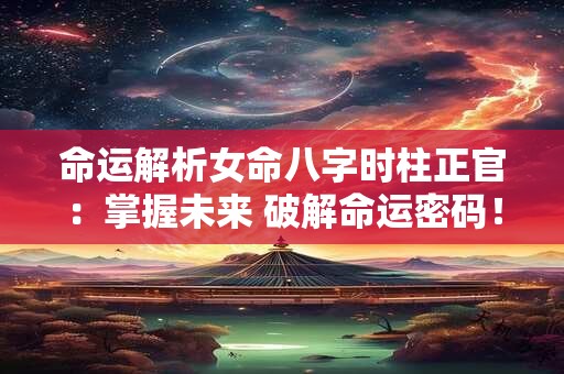 命运解析女命八字时柱正官：掌握未来 破解命运密码！