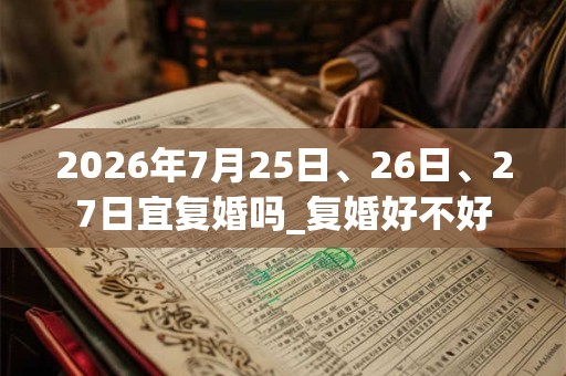 2026年7月25日、26日、27日宜复婚吗_复婚好不好