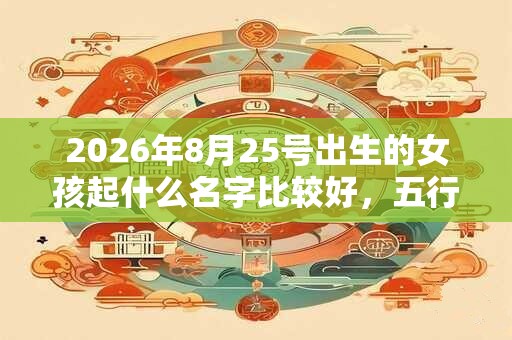 2026年8月25号出生的女孩起什么名字比较好，五行属什么