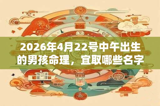 2026年4月22号中午出生的男孩命理，宜取哪些名字？