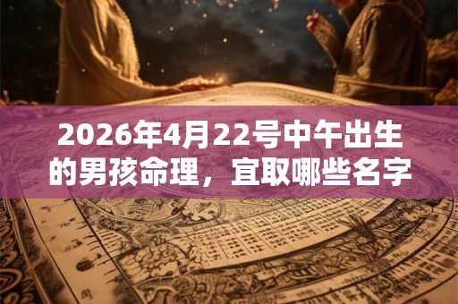2026年4月22号中午出生的男孩命理，宜取哪些名字？