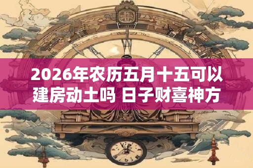2026年农历五月十五可以建房动土吗 日子财喜神方位 2026年农历五月十五可以建房动土吗 日子财喜神方位