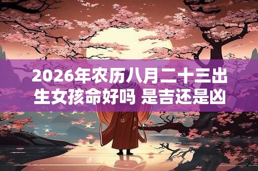 2026年农历八月二十三出生女孩命好吗 是吉还是凶