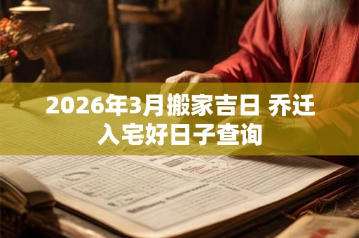 2026年3月搬家吉日 乔迁入宅好日子查询 2026年3月搬家吉日 乔迁入宅好日子查询