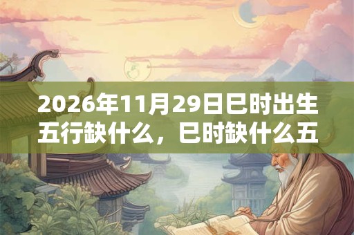 2026年11月29日巳时出生五行缺什么，巳时缺什么五行