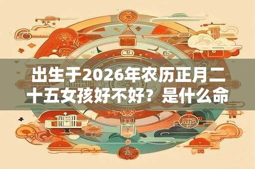 出生于2026年农历正月二十五女孩好不好?是什么命? 出生于2026年农历正月二十五女孩好不好?是什么命?