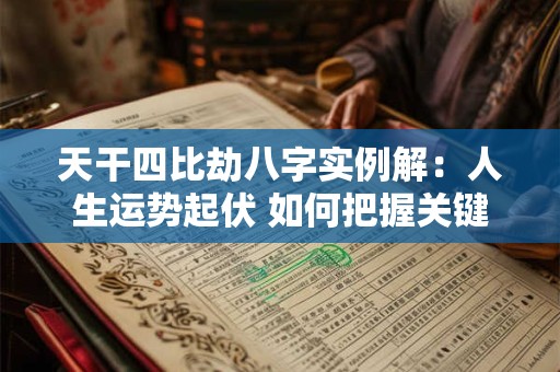 天干四比劫八字实例解：人生运势起伏 如何把握关键