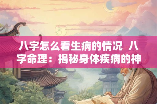 八字怎么看生病的情况 八字命理:揭秘身体疾病的神秘预测 八字怎么看生病的情况 八字命理:揭秘身体疾病的神秘预测