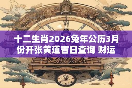 十二生肖2026兔年公历3月份开张黄道吉日查询 财运亨通的开张日子 十二生肖2026兔年公历3月份开张黄道吉日查询 财运亨通的开张日子